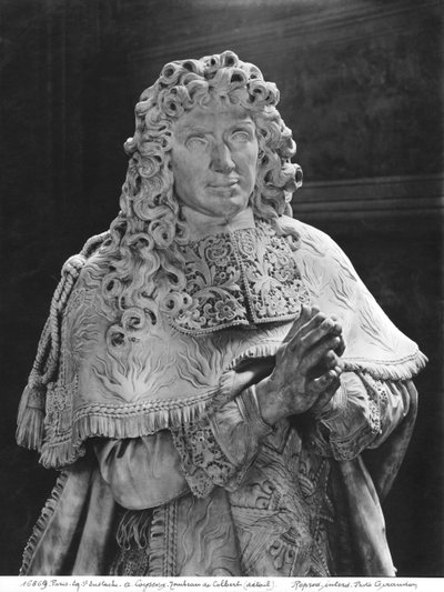 Grab von Jean-Baptiste Colbert de Torcy 1619-83, Detail von Colbert, ca. 1685-1687 (Detail) von Antoine Coysevox