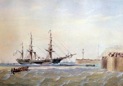Raddampfer kehrt in den Hafen von Le Havre zurück im 19. Jahrhundert von Antoine Desire Heroult