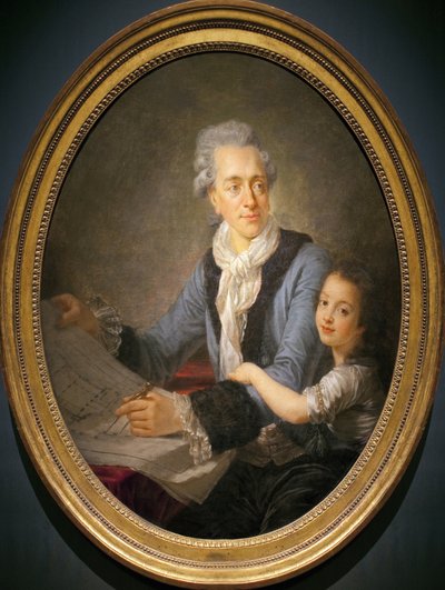 Porträt von Claude Nicolas Ledoux (1736-1806) mit seiner Tochter Adelaide von Antoine François Callet