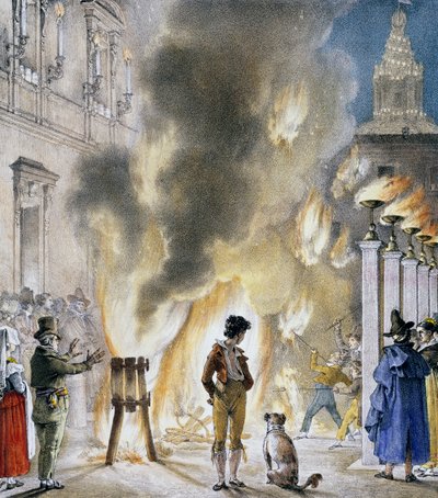 Kleines Feuerwerk im Palazzo Madama, von Antoine-Jean-Baptiste Thomas, Druck aus Un an a Rome et dans ses environs. Italien von Antoine Jean Baptiste Thomas