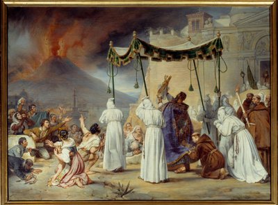 Prozession von San Gennaro in Neapel während eines Ausbruchs des Vesuvs von Antoine Jean Baptiste Thomas