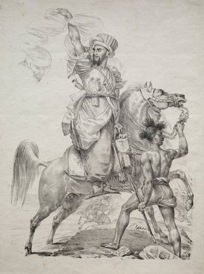 Ein Mamelukenführer zu Pferd signalisiert um Hilfe von Antoine Jean Gros
