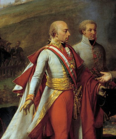 Interview von Napoleon I. und Franz II. in Sarutschitz nach der Schlacht von Austerlitz, 1805 (Detail) von Antoine Jean Gros