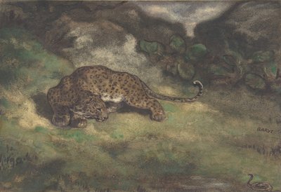 Leopard und Schlange, 1810-75 von Antoine Louis Barye