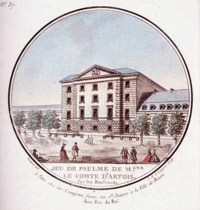 Palmspiel des Grafen von Artois auf den Boulevards. In malerischen Ansichten der Hauptgebäude von Paris von Sergeant von Antoine Louis Francois Sergent Marceau