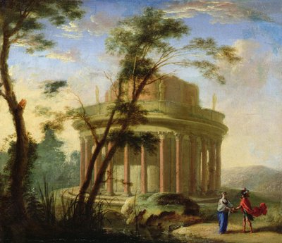 Landschaft mit einem antiken Tempel von Antoine Pierre the Younger Patel