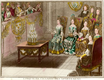 Musiksitzung im fünften Schlafzimmer der Familienwohnungen von Ludwig XIV von Antoine Trouvain