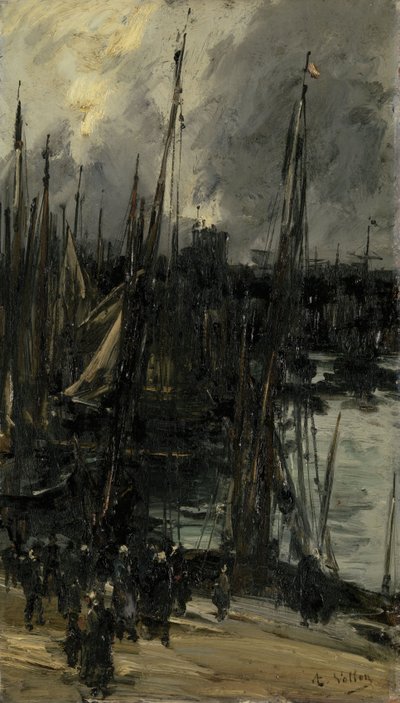 Hafenansicht in Dunkerque von Antoine Vollon