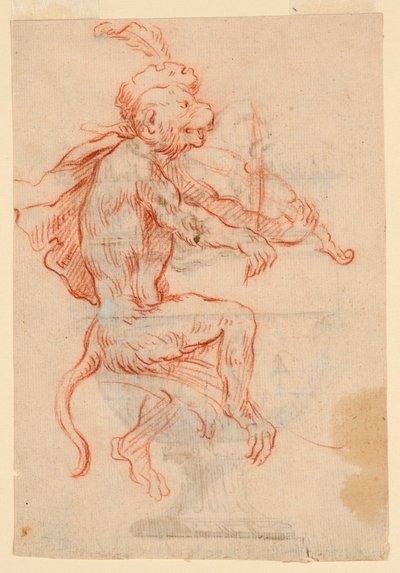 Affe spielt Geige von Antoine Watteau