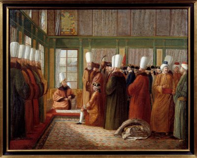 Osmanisches Reich: Empfang eines französischen Botschafters im Dienst von König Ludwig XVI. in der Türkei von Antoine de Favray