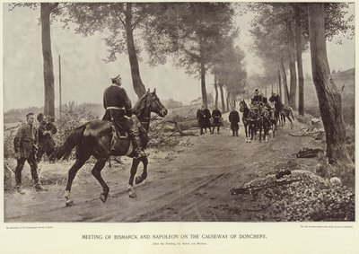 Treffen von Bismarck und Napoleon auf dem Damm von Donchery von Anton Alexander von Werner