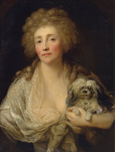 Porträt von Anna Oraczewska mit dem Hund, 1789 von Anton Graff