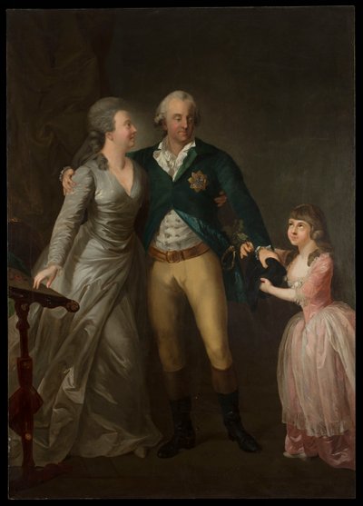 Porträt von Prinz Karl August von Sachsen mit Ehefrau Sophie und Tochter von Anton Graff
