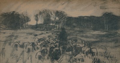 Skizze eines Hirten und seiner Herde, 19. Jahrhundert von Anton Mauve
