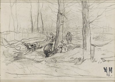 Holzfäller in einem Wald von Anton Mauve