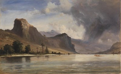 Küstenlandschaft mit Bergen. Ein Sturm zieht auf von Anton Melbye