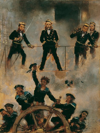 Mit Tegetthoff bei Lissa, um 1880-82 von Anton Romako