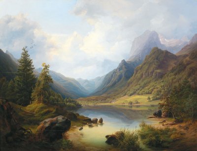 Blick auf Hintersee mit Reiteralm von Anton Schiffer