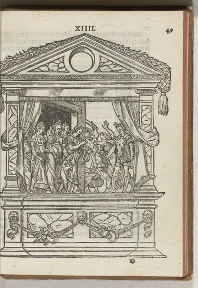 Dritte verzierte Bühne mit Szene: Der Prinz befreit die Tugenden aus der Gefangenschaft, 1577 von Antoni van Leest