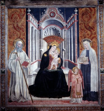 Jungfrau zwischen dem heiligen Benedikt und der heiligen Francesca Romana von Antoniazzo Romano