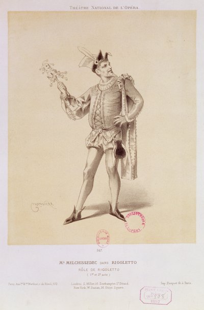 Porträt von Mr. Melchissedec als Rigoletto in Rigoletto von Verdi von Antonin Marie Chatiniere