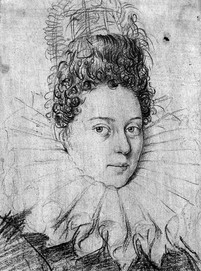 Porträt einer jungen Dame mit Halskrause und aufwendiger Frisur von Antonio (circle of) Campi