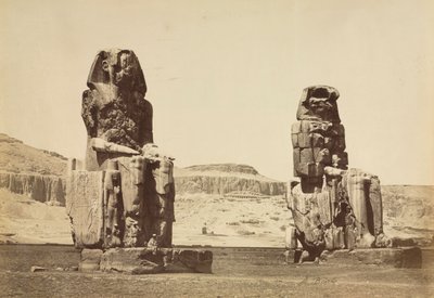 Die Kolosse von Memnon, Theben, um 1860er Jahre von Antonio Beato