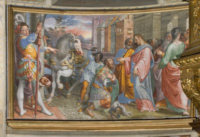 Apsis, Antonio Campi, Begegnung von Jesus mit dem Zenturio Cornelio 1582-84 von Antonio Campi
