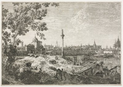 Panorama einer Stadt an einem Fluss von Giovanni Antonio Canal