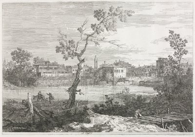 Ansichten: Blick auf Burano, eine Stadt auf einer Insel in der venezianischen Lagune von Antonio Canaletto