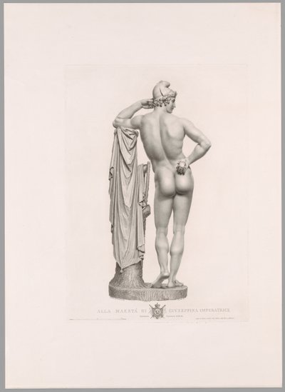 Paris lehnt an Baumstumpf, Rückansicht, aus Oeuvre de Canova von Antonio Canova