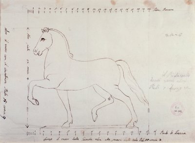 Studie für ein Pferd für ein Reitermonument von Antonio Canova