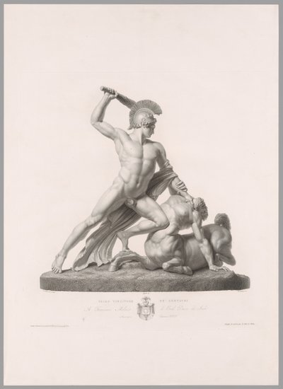 Theseus und Zentaur, Vorderansicht, aus Oeuvre de Canova von Antonio Canova