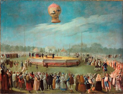 Aufstieg eines Ballons in Anwesenheit des Hofes von Karl IV. von Spanien (1748-1819) von Antonio Carnicero