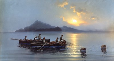 Fischer vor der Küste von Capri von Antonio Coppola