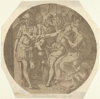 Ein Mann verabschiedet sich von einer Frau, 1540-45 von Antonio Fantuzzi