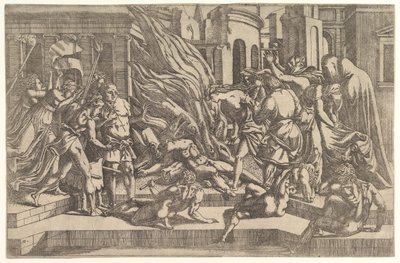 Verbrennung einer Leiche, ca. 1543 von Antonio Fantuzzi