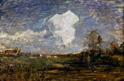 Eine Studie für Die Wolken, von Antonio Fontanesi (1818-1882), Öl auf Karton, 52x75 cm. Italien von Antonio Fontanesi