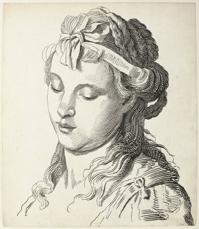 Frauenkopf mit Schleife im Haar von Antonio Giuseppe Barbazza