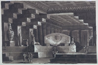 Bühnenbild, Inneres eines ägyptischen Tempels von Antonio Giuseppe Basoli