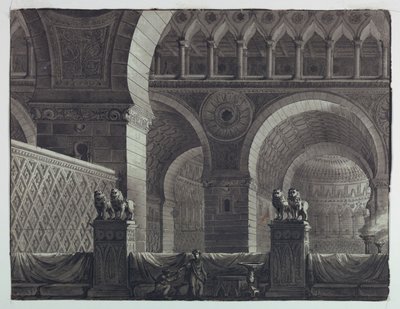 Bühnenbild, Innenraum des orientalischen Gebäudes von Antonio Giuseppe Basoli