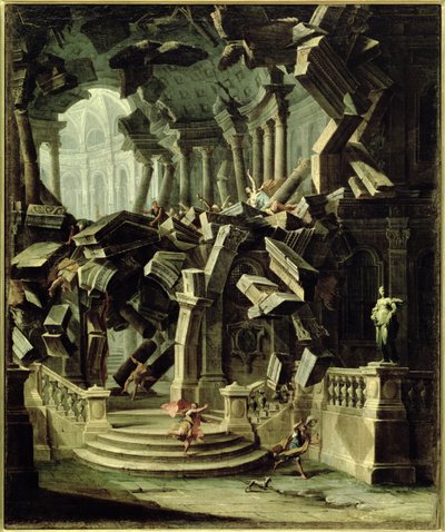 Samson zerstört den Tempel des Dagan, Gott der Philister von Antonio Joli