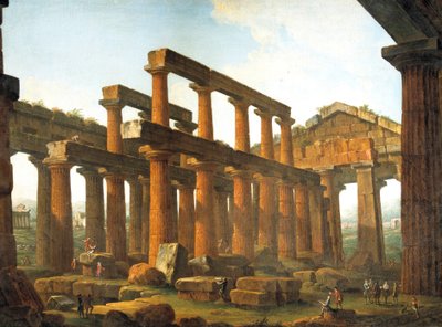 Tempel des Poseidon in Paestum von Antonio Joli