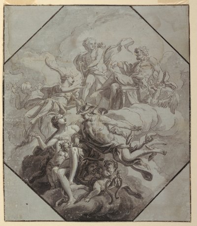 Entwurf für ein Deckenbild zum Thema Olymp von Antonio Manno