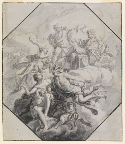 Entwurf für ein Deckenbild zum Thema Olymp von Antonio Manno
