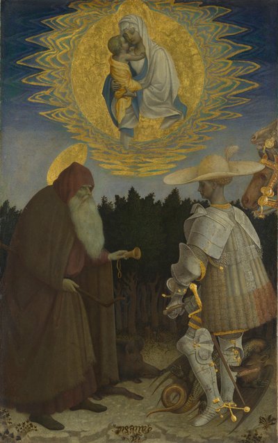 Die Jungfrau und das Kind mit den Heiligen Antonius Abt und Georg, ca. 1440 von Antonio Pisanello