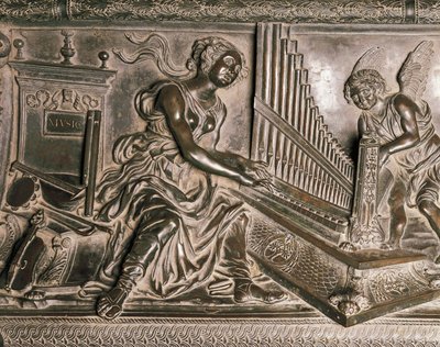 Musik, Detail (vom Grabmal Sixtus IV) von Antonio Pollaiuolo