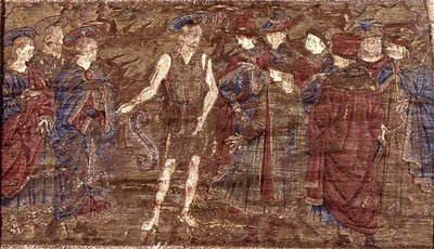 St. Johannes der Täufer zeigt Christus der Menge, Wandteppich, der Szenen aus dem Leben des Heiligen darstellt von Antonio Pollaiuolo