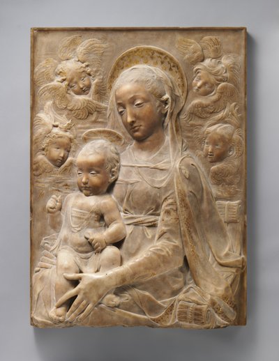 Madonna mit Kind und Engeln, um 1455-60 von Antonio Rossellino