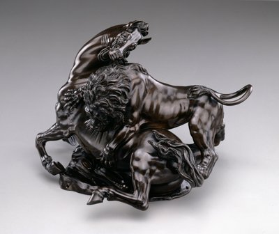 Löwe greift Pferd an, ca. 1580/90 von Antonio Susini
